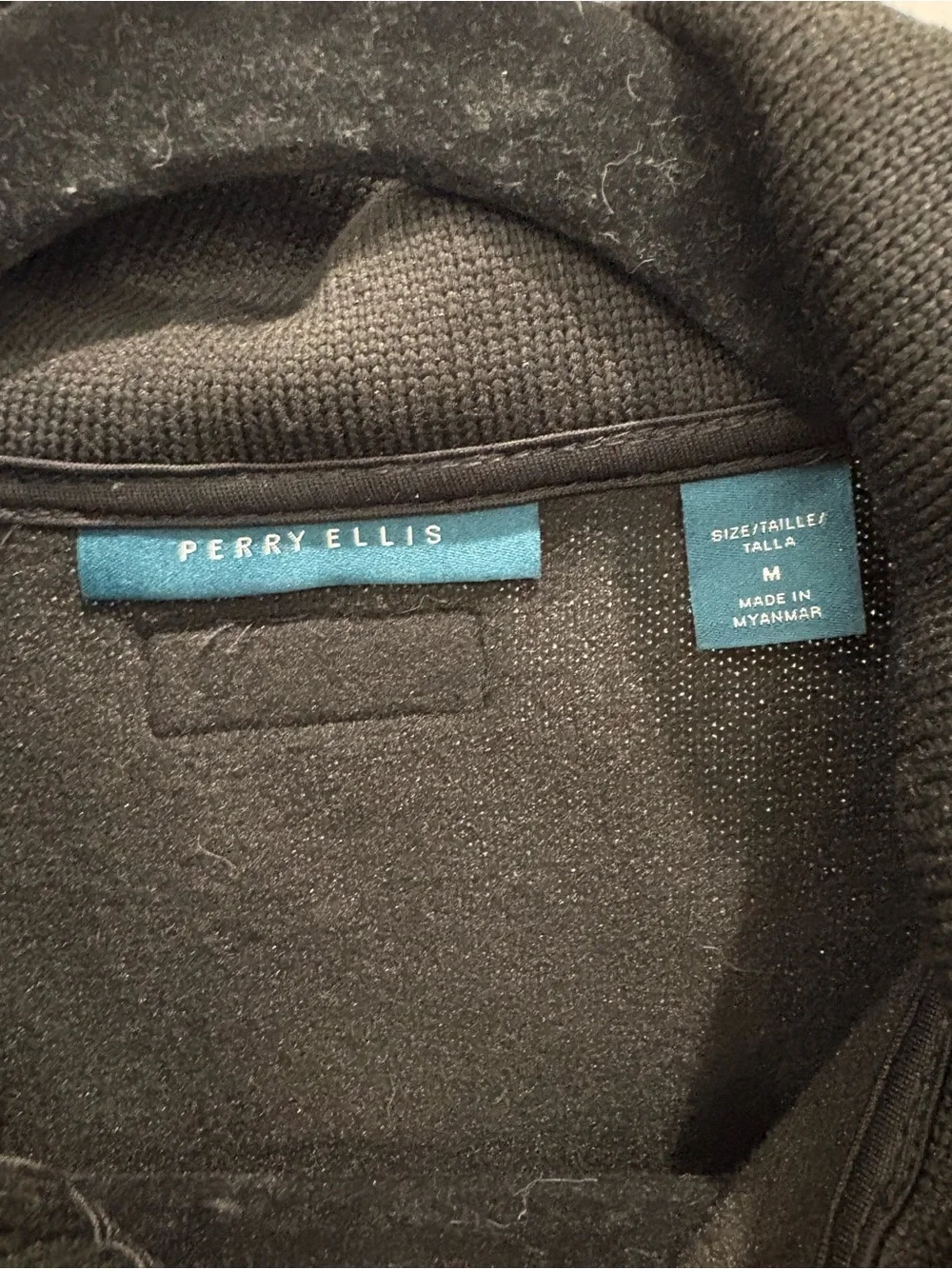 Perry Ellis Men's Black Quilted Hybrid Jacket